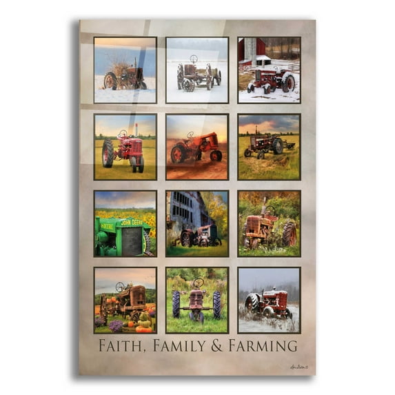 Epic Art 'Faith, Family & Farming' by Lori Deiter Acrylic Glass Wall Art, 12"x16"