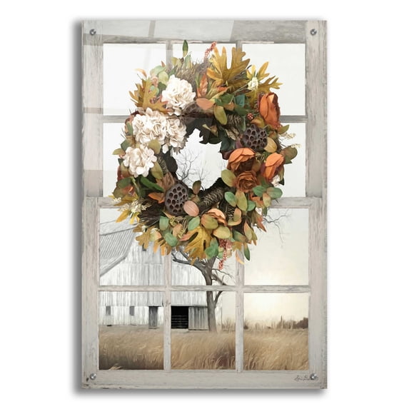 Epic Art 'Fall Window View I' by Lori Deiter Acrylic Glass Wall Art, 24"x36"
