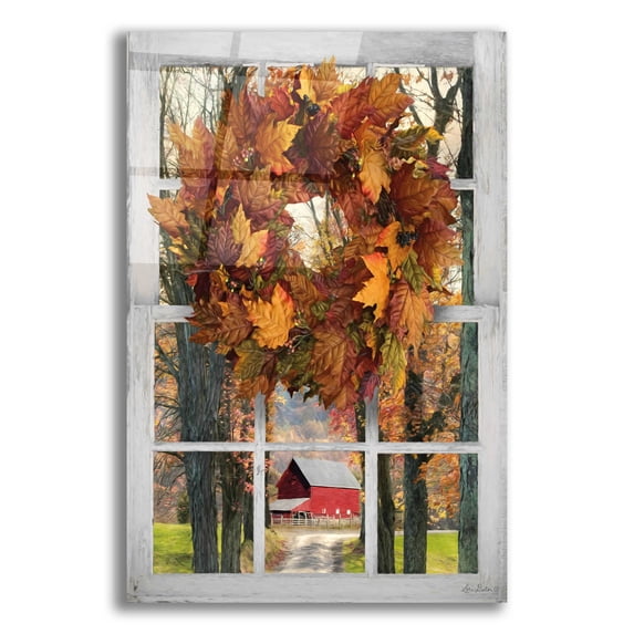 Epic Art 'Fall Window View II' by Lori Deiter Acrylic Glass Wall Art, 12"x16"