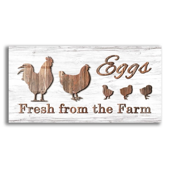 Epic Art 'Farm Fresh Eggs' by Lori Deiter Acrylic Glass Wall Art, 24"x12"