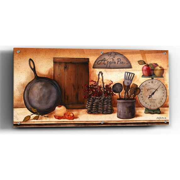 Epic Art 'Farm Kitchen I revised' by Pam Britton, Acrylic Glass Wall Art, 48"x24"