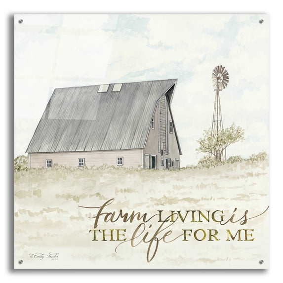 Epic Art 'Farm Living' by Cindy Jacobs, Acrylic Glass Wall Art, 36"x36"
