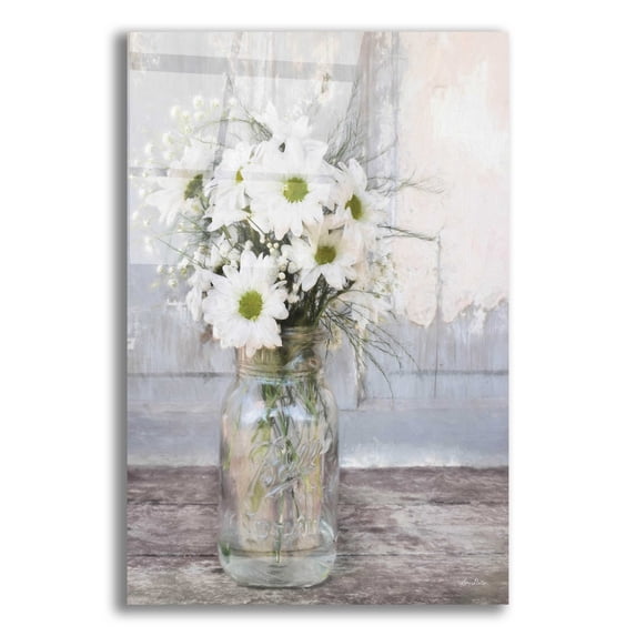Epic Art 'Farmhouse Floral I' by Lori Deiter, Acrylic Glass Wall Art, 16"x24"