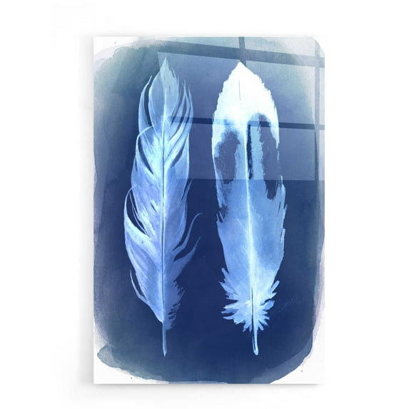 Epic Art 'Feather Negatives II' by Grace Popp, Acrylic Wall Glass, 16"x24"