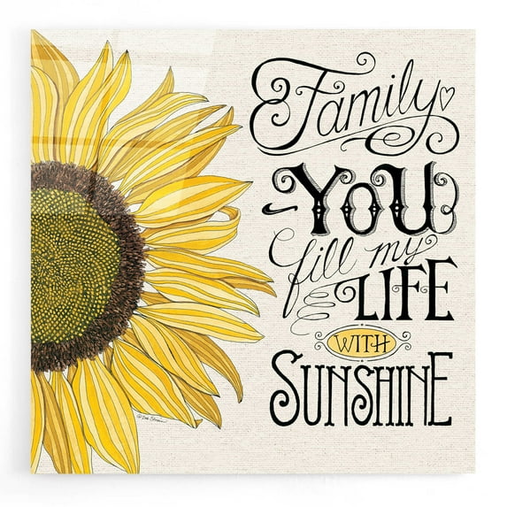 Epic Art 'Fill My Life With Sunshine' by Deb Strain, Acrylic Glass Wall Art, 12"x12"