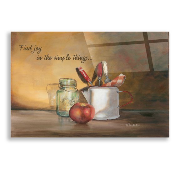 Epic Art 'Find Joy in the Simple Things' by Pam Britton, Acrylic Glass Wall Art, 24"x16"