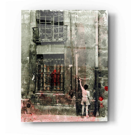 Epic Art 'First Graffiti' by DB Waterman, Acrylic Glass Wall Art, 12"x16"
