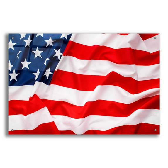 Epic Art 'Flag of the United States of America' by Epic Portfolio, Acrylic Glass Wall Art, 36"x24"