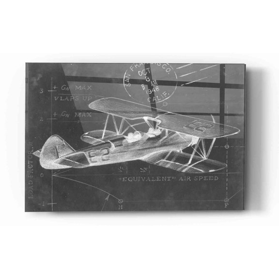 Epic Art 'Flight Schematic I' by Ethan Harper Acrylic Glass Wall Art, 16"x24"