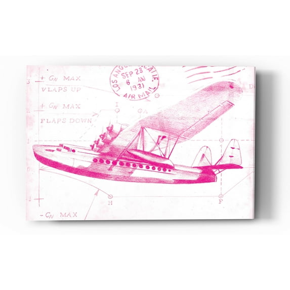 Epic Art 'Flight Schematic III' by Ethan Harper Acrylic Glass Wall Art, 24"x36"