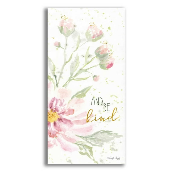 Epic Art 'Floral Be Kind' by Cindy Jacobs, Acrylic Glass Wall Art, 12"x24"