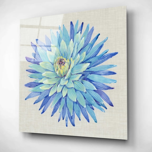 Epic Art 'Floral Portrait on Linen I' by Tim O'Toole, Acrylic Glass Wall Art, 12"x12"