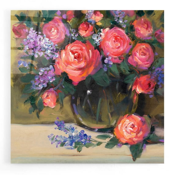 Epic Art 'Floral Still Life I' by Tim O'Toole, Acrylic Glass Wall Art, 24"x24"
