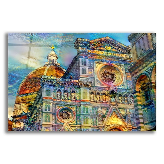 Epic Art 'Florence Italy Cathedral Of Saint Mary Of The Flower' by Pedro Gavidia, Acrylic Glass Wall Art, 24"x16"