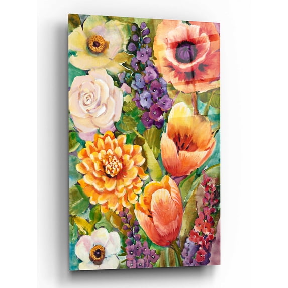 Epic Art 'Flower Bouquet II' by Tim O'Toole, Acrylic Glass Wall Art, 12"x16"