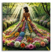 Epic Art 'Flower Dress' by Rey Klimt Acrylic Glass Wall Art, 36" x 36"
