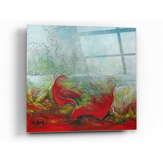 Epic Art 'Flower Love' by Samedin Asllani, Acrylic Glass Wall Art, 24"x24"