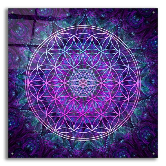 Epic Art 'Flower Of Life' by Cameron Gray Acrylic Glass Wall Art, 36"x36"