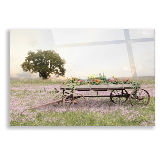 Epic Art 'Flower Wagon at Sunset' by Lori Deiter, Acrylic Glass Wall Art, 16"x12"
