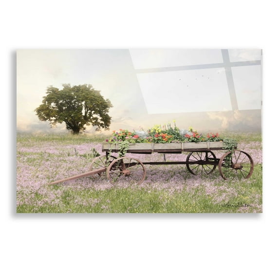 Epic Art 'Flower Wagon at Sunset' by Lori Deiter, Acrylic Glass Wall Art, 24"x16"