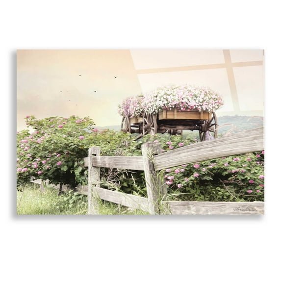 Epic Art 'Flower Wagon' by Lori Deiter, Acrylic Glass Wall Art, 24"x16"