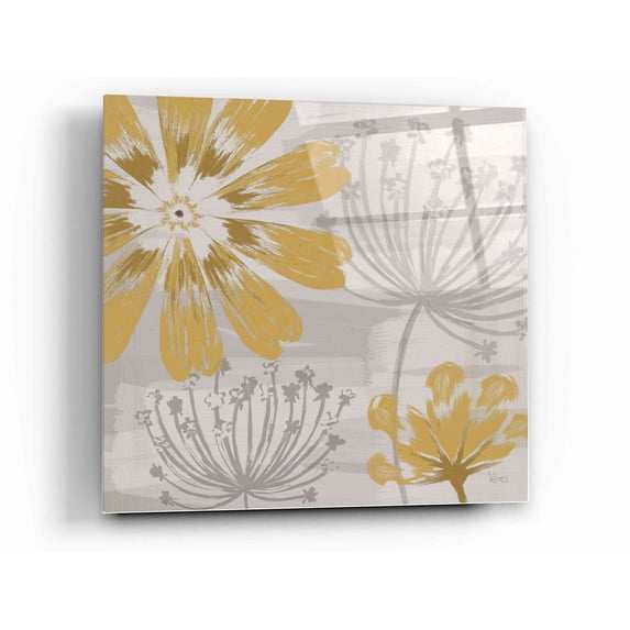 Epic Art 'Flowers in the Wind I' by Veronique Charron, Acrylic Glass Wall Art, 12"x12"