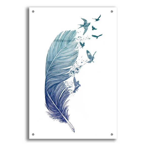 Epic Art 'Fly Away' by Rachel Caldwell, Acrylic Glass Wall Art, 24"x36"