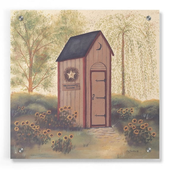 Epic Art 'Folk Art Outhouse I' by Pam Britton, Acrylic Glass Wall Art, 36"x36"