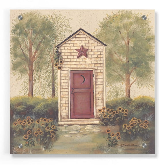 Epic Art 'Folk Art Outhouse III' by Pam Britton, Acrylic Glass Wall Art, 36"x36"