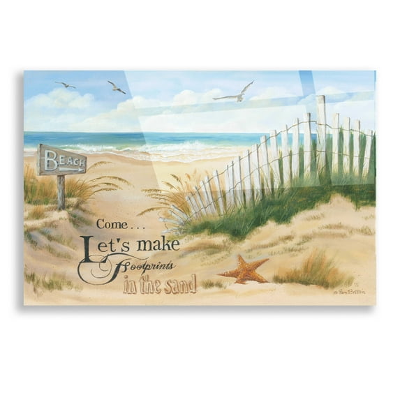 Epic Art 'Footprints' by Pam Britton, Acrylic Glass Wall Art, 16"x12"