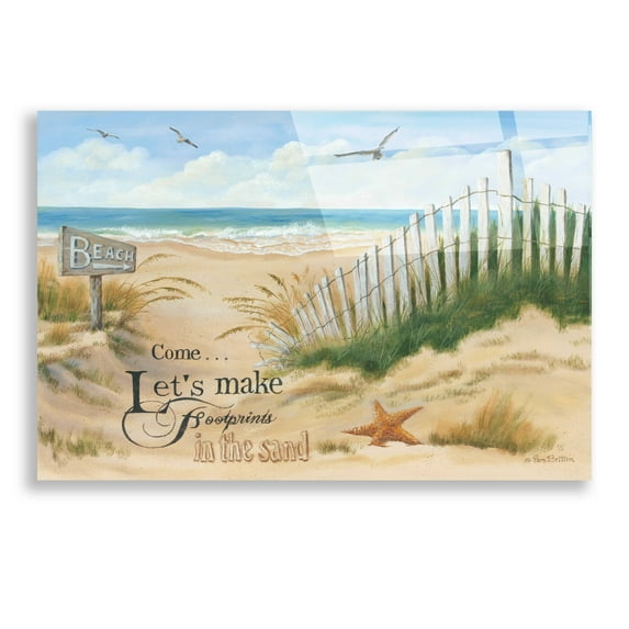 Epic Art 'Footprints' by Pam Britton, Acrylic Glass Wall Art, 24"x16"