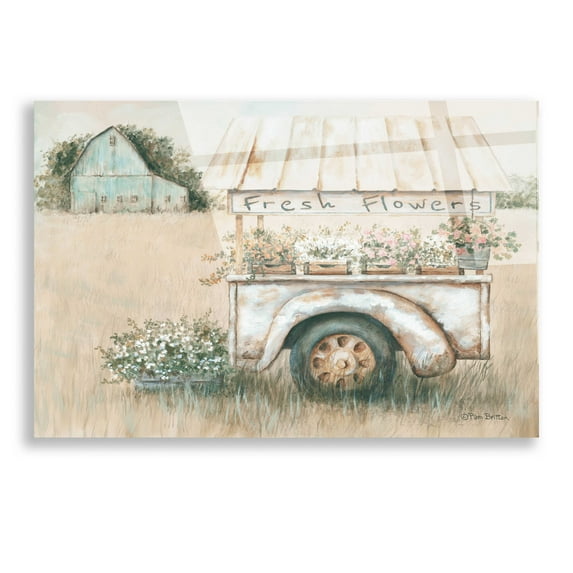 Epic Art 'Fresh Flowers for Sale' by Pam Britton, Acrylic Glass Wall Art, 16"x12"
