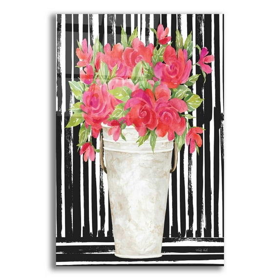 Epic Art 'Fuchsias II' by Cindy Jacobs, Acrylic Glass Wall Art, 16"x24"