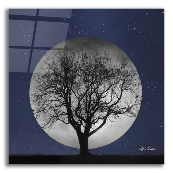 Epic Art 'Full Moon' by Lori Deiter, Acrylic Glass Wall Art, 12"x12"