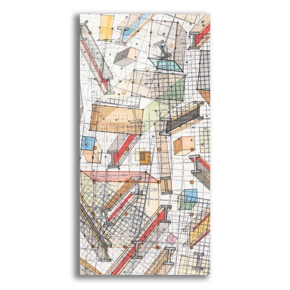 Epic Art 'Funky Grid II' by Nikki Galapon, Acrylic Glass Wall Art, 24" x 48"