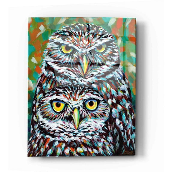 Epic Art 'Furry Feather Friends I' by Carolee Vitaletti Acrylic Glass Wall Art, 16"x24"