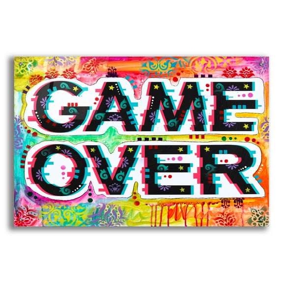 Epic Art 'Game Over' by Dean Russo Acrylic Glass Wall Art, 36" x 24"
