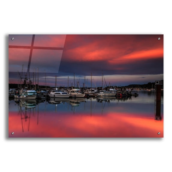 Epic Art ' Ganges Harbor Sunset' by Shawn/Corinne Severn, Acrylic Glass Wall Art, 36"x24"