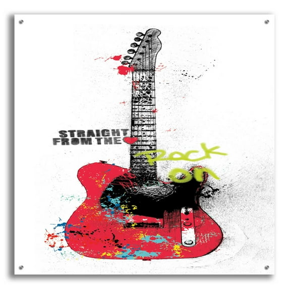 Epic Art 'Garage Band I Graffiti' by Mike Schick, Acrylic Glass Wall Art, 36" x 36"