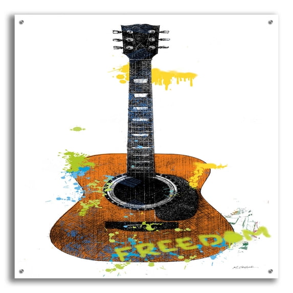 Epic Art 'Garage Band II Graffiti' by Mike Schick, Acrylic Glass Wall Art, 36" x 36"