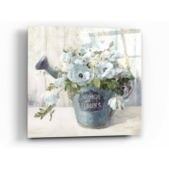 Epic Art 'Garden Blooms II Blue Crop' by Danhui Nai, Acrylic Glass Wall Art, 36"x36"