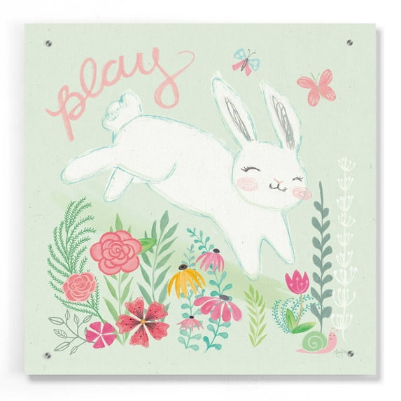 Epic Art 'Garden Friends I' by Mary Urban, Acrylic Glass Wall Art, 24"x24"