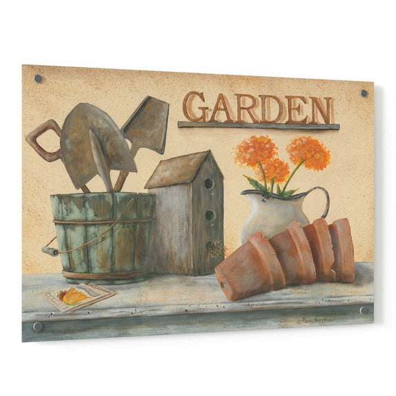 Epic Art 'Garden Shelf II' by Pam Britton, Acrylic Glass Wall Art, 36"x24"