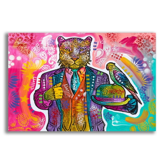 Epic Art 'Gentleman Leopard' by Dean Russo Acrylic Glass Wall Art, 16" x 12"