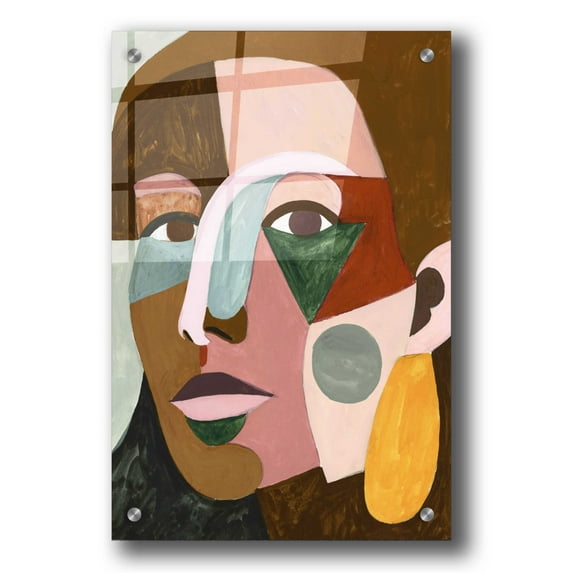 Epic Art 'Geo Face I' by Victoria Borges, Acrylic Wall Art, 24"x36"