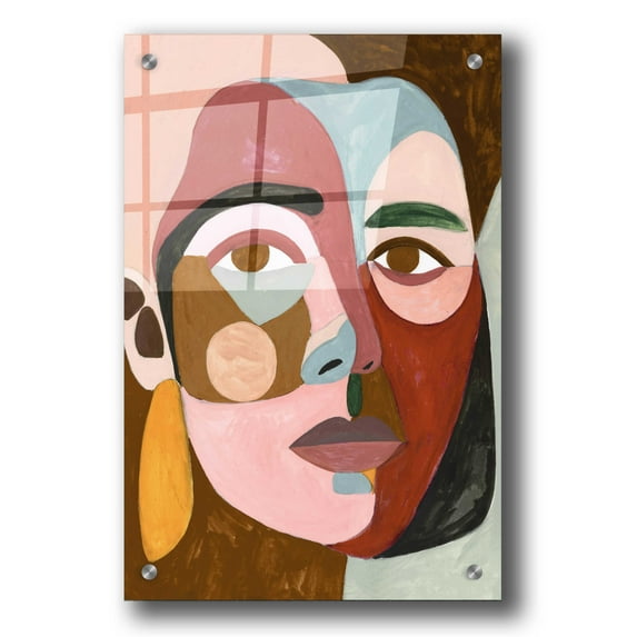 Epic Art 'Geo Face II' by Victoria Borges, Acrylic Wall Art, 24"x36"