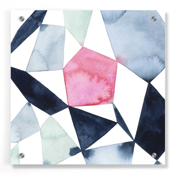 Epic Art 'Geo Gems IV' by Grace Popp, Acrylic Wall Glass, 36"x36"