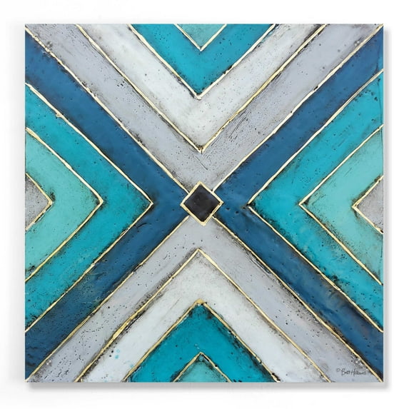 Epic Art 'Geometric Common Ground' by Britt Hallowell, Acrylic Glass Wall Art, 24"x24"