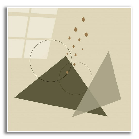 Epic Art 'Geometric Shapes-Meteor Shower In The Mountains Green' by Sabrina Balbuena, Acrylic Glass Wall Art, 12"x12"