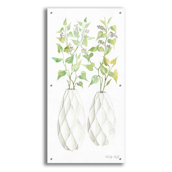 Epic Art 'Geometric Vase II' by Cindy Jacobs, Acrylic Glass Wall Art, 24"x48"